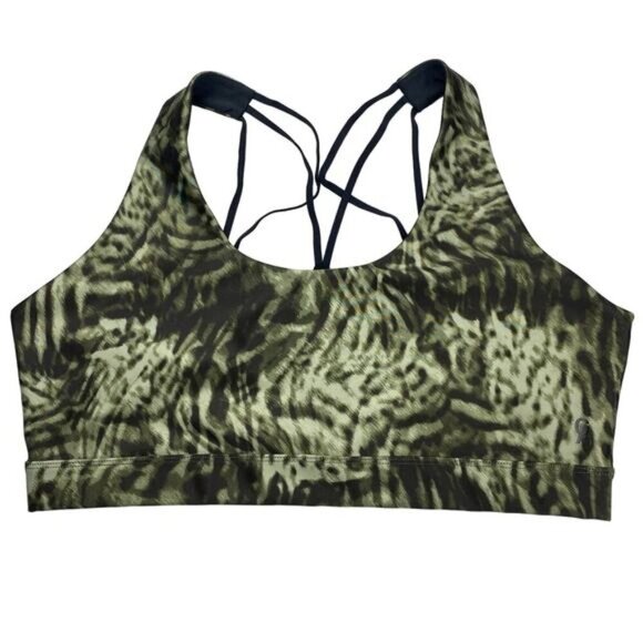 GOOD AMERICAN Wild Night Sports Bra Sz 6 Jungle Leopard Print - Picture 3 of 9